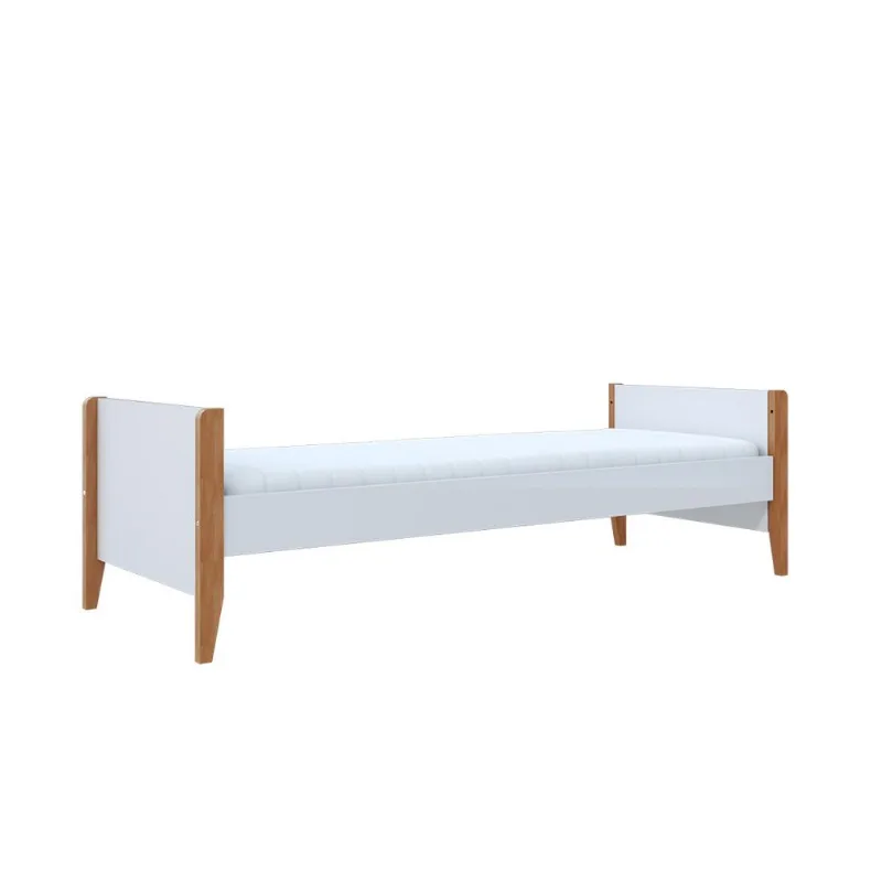 Cama Bo Color Cia do Móvel Branco/Jequitibá