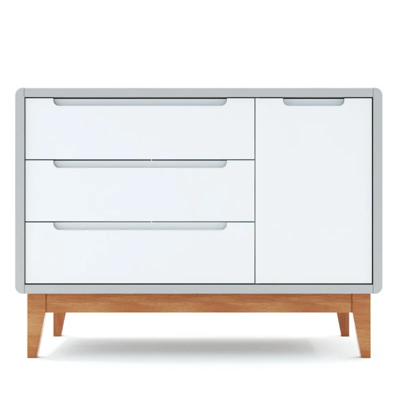 Cômoda Bo com Porta Branco / Cinza / Jequitibá