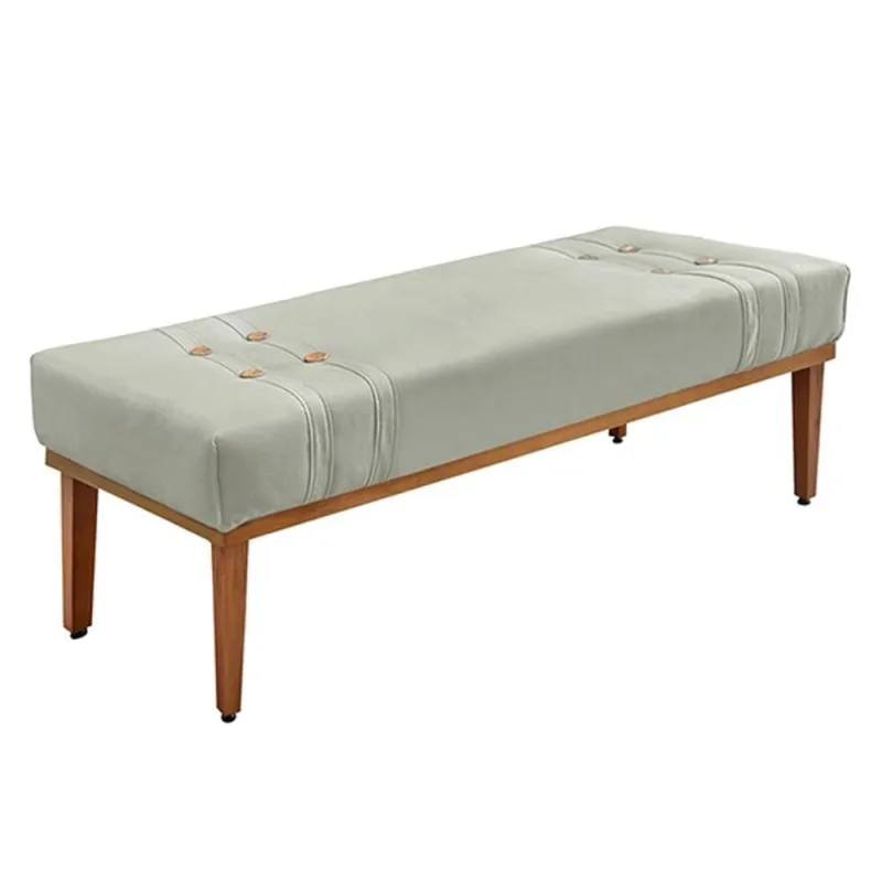 Recamier Decorativo Kors G63 Assento Espuma D23 Veludo Prata Pés Madeira Gran Belo - Gran Belo - Colchões