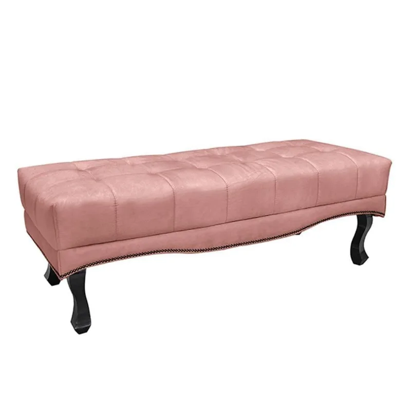 Recamier Decorativo Loewe G63 Madeira Maciça Veludo 195cm Rosa Gran Belo