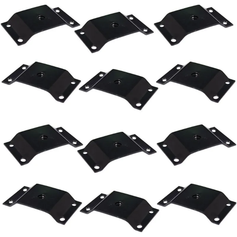 Kit 12 Chapinhas Elevada Fixação Pés Palito Rosca 5/16 Preto