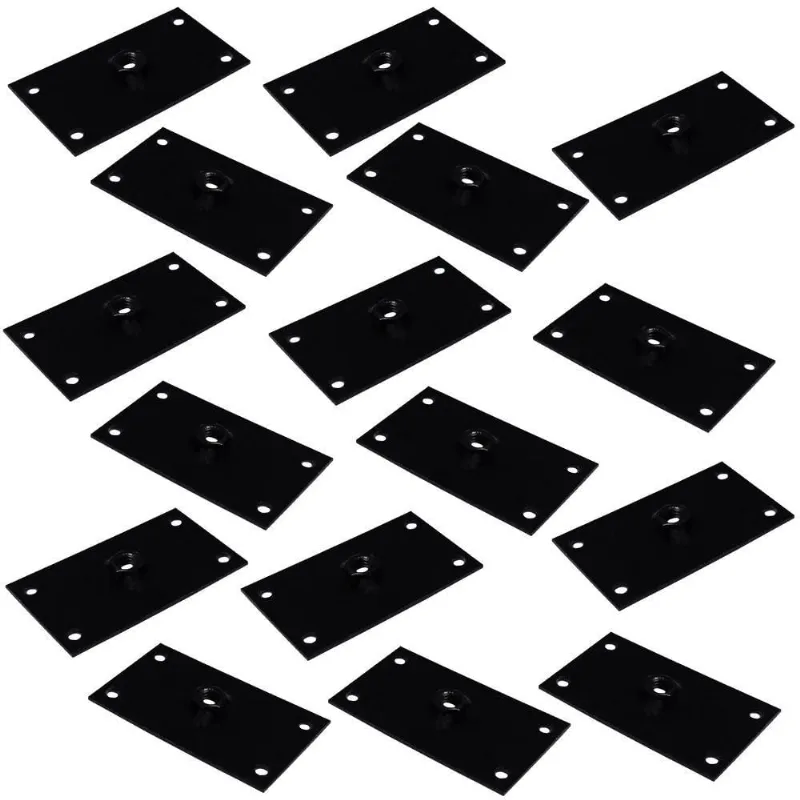 Kit 16 Chapinhas Reta Fixação Pés Palito Rosca 5/16 Preto