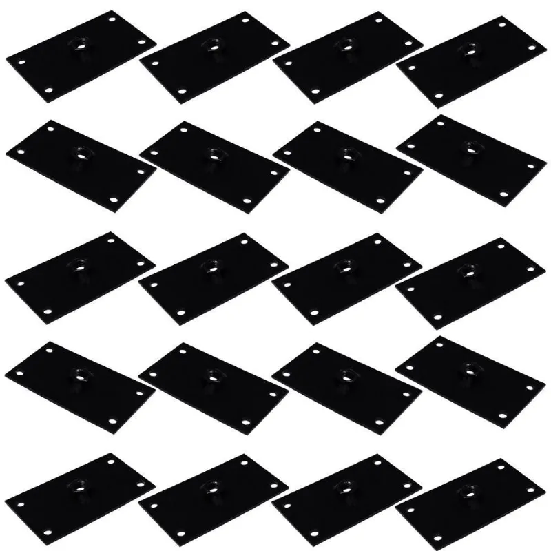 Kit 20 Chapinhas Reta Fixação Pés Palito Rosca 5/16 Preto