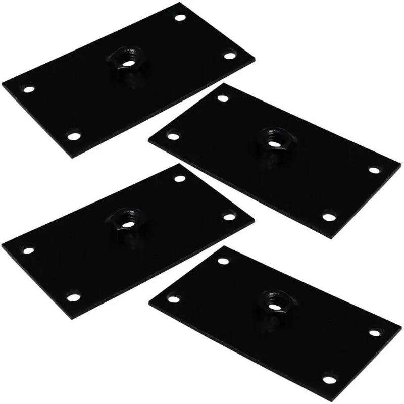 Kit 4 Chapinhas Reta Fixação Pés Palito Rosca 5/16 Preto