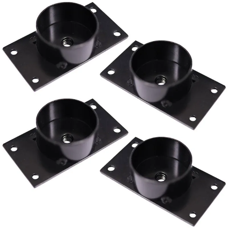 Kit 4 Chapinhas Reta Com Tubo Pés Palito Rosca 5/16 Preto