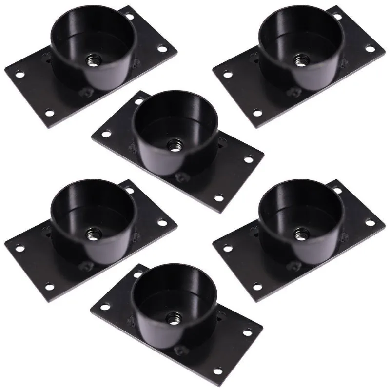 Kit 6 Chapinhas Reta Com Tubo Pés Palito Rosca 5/16 Preto