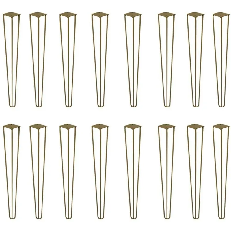 Kit 16 Pés Hairpin Legs Metal G41 Mesa de Canto 60CM Dourado Gran Belo - Gran Belo - Música E Shows
