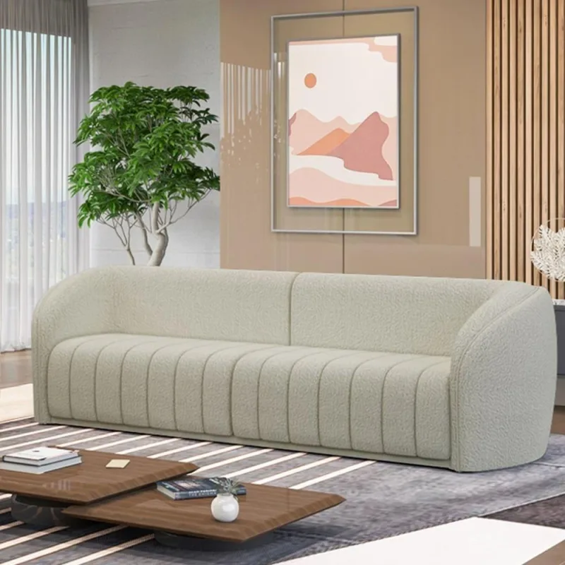 Sofá Adam G45 4 Lugares 292cm Decorativo Sala de Estar Boucle Off White Gran Belo - Gran Belo - Móveis