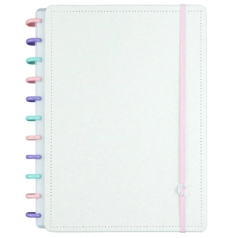 Caderno Inteligente Lets Glitter Colorful Branco Grande (CIGD4135) - Caderno Inteligente - Papelaria