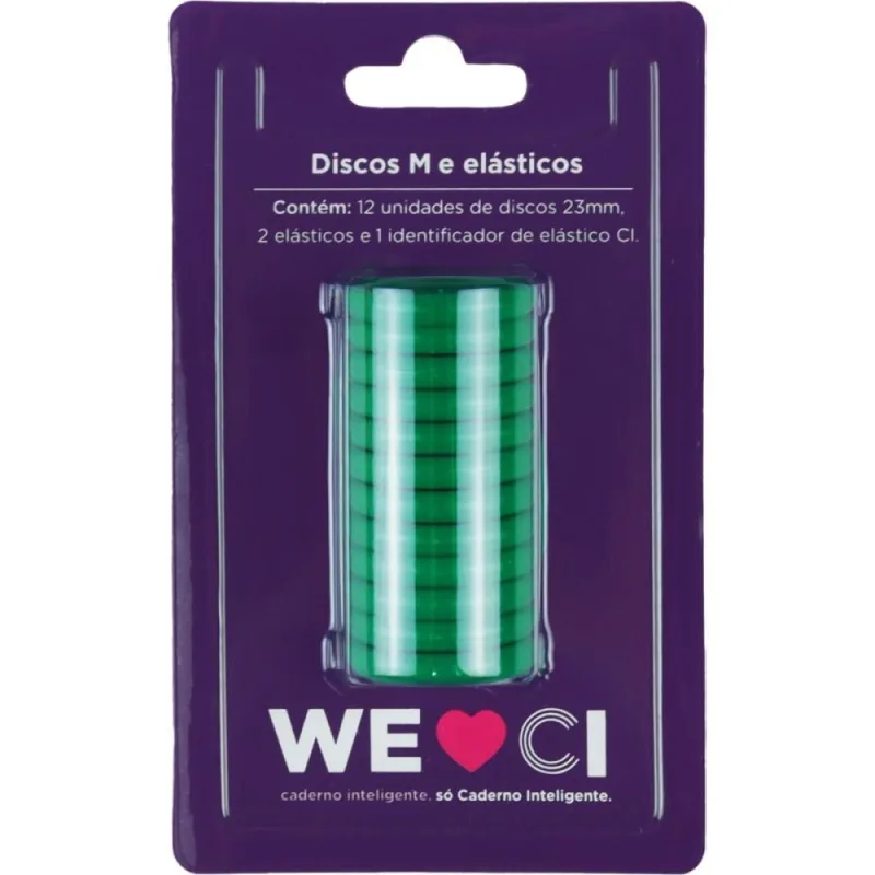 Caderno Inteligente Discos Grande 31MM 12DISCOS+ELAST VD - Caderno Inteligente - Papelaria