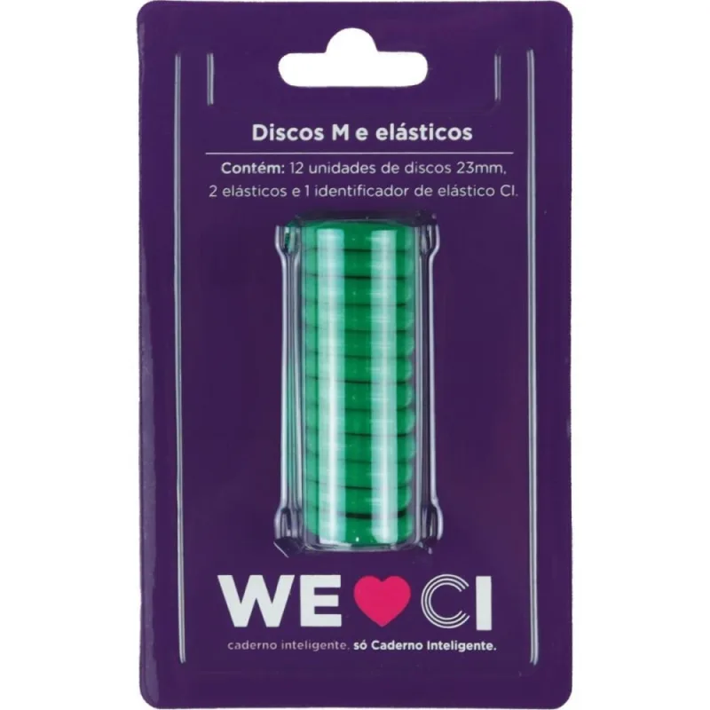 Caderno Inteligente Discos Medio 23MM 12DISCOS+ELAST VD - Caderno Inteligente - Papelaria