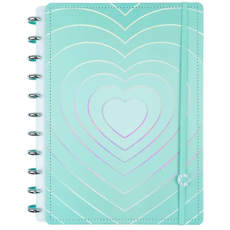 Caderno Inteligente Grande Turquoise Love 80FLS - Caderno Inteligente
