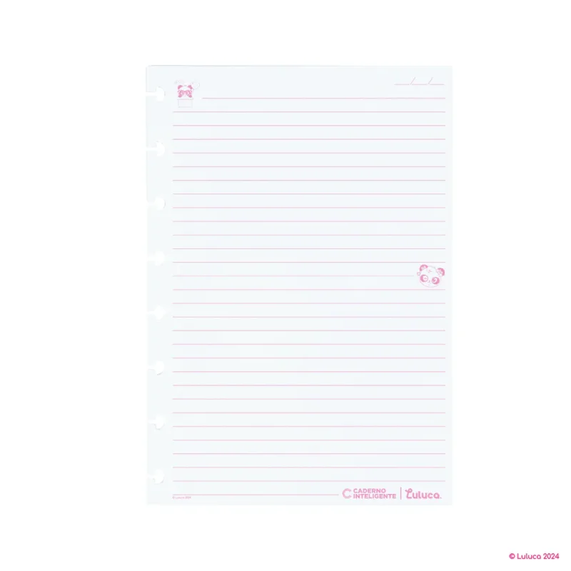 Refil Para Caderno Inteligente A5 Pandalu Glow By Luluca Pautado 50 Folhas - LC
