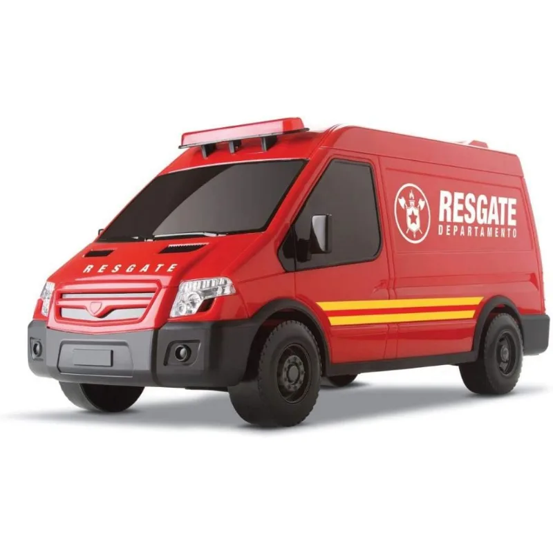 Carrinho Resgate Com Maca Abre Porta Traseira Vermelho
