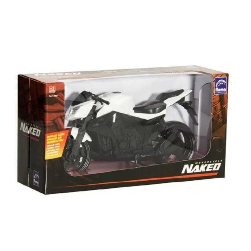 Moto De Brinquedo Menino Naked Mortocycle Branca - Roma