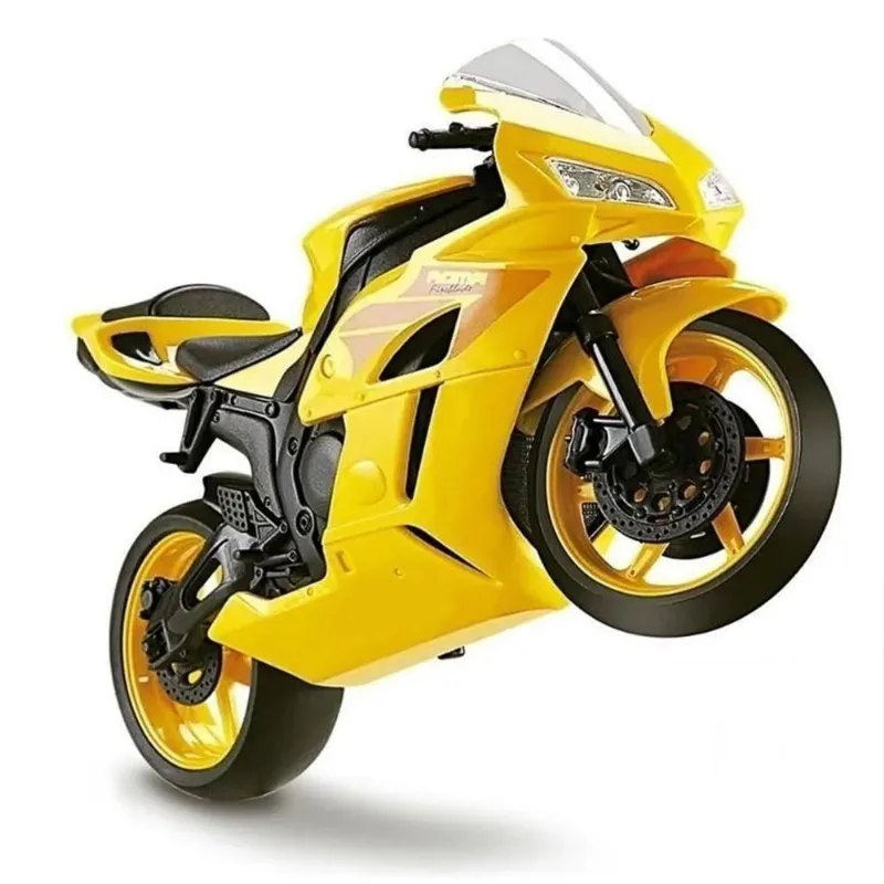 Brinquedo Moto Cbr Rr Rancing 22cm Pneus Borracha - Amarelo