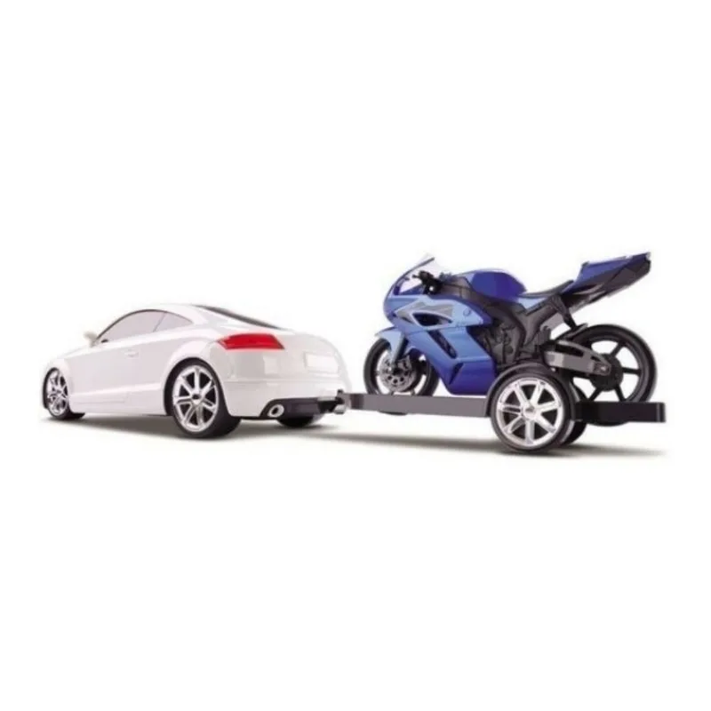 Brinquedo Infantil Carrinho Branco + Moto - Roma Brinquedos