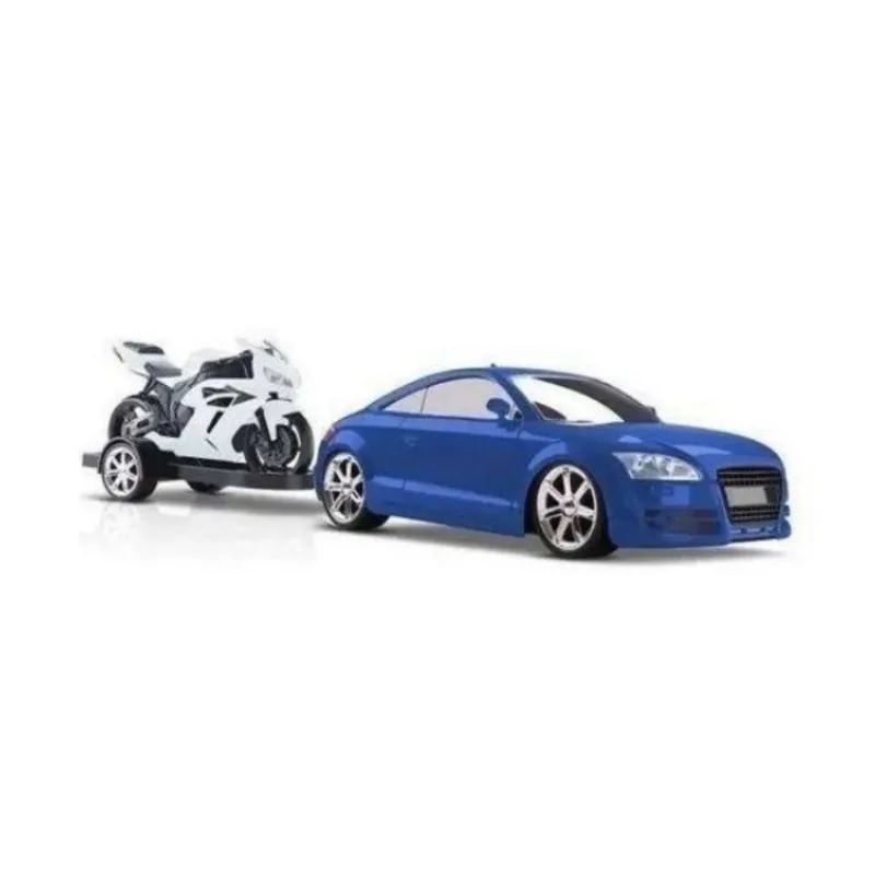 Carrinho Brinquedo Azul Com Engate - Carro E Moto - Roma