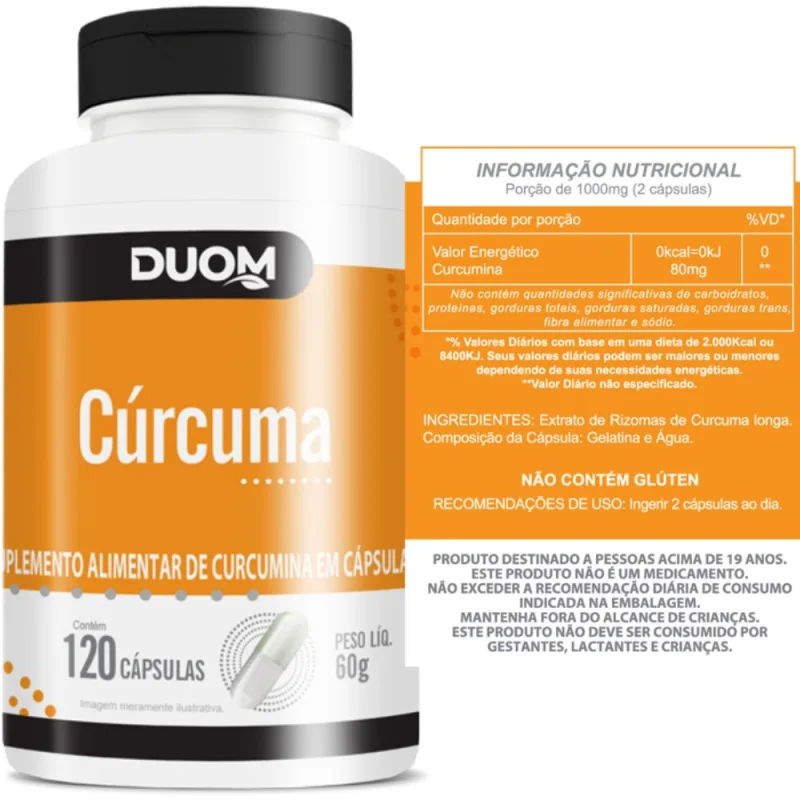 Cúrcuma Curcumina - Acafrão Da Terra 120 Cápsulas De 500mg - Não Informado