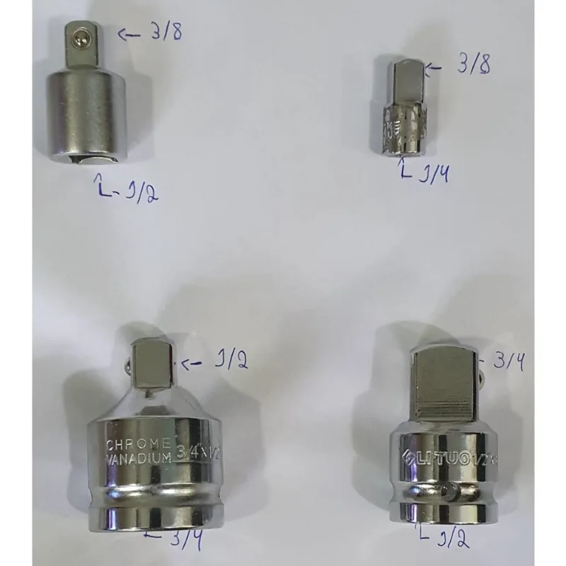 Kit 4 Adaptador 3/8 P/ 1/4, 3/8 P 1/2 1/2 P/ 3/4 3/4 P/ 1/2