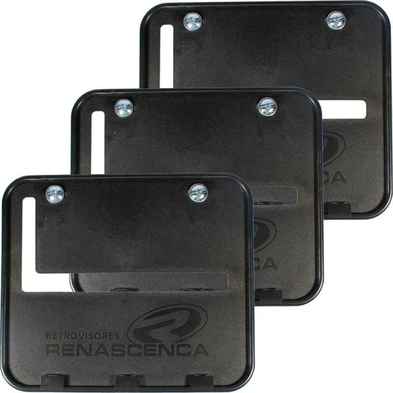 Kit 3 porta placa suporte moldura moto modelo padrão modelo Mercosul 200x170 20x17 - Não Disponível - Decoração