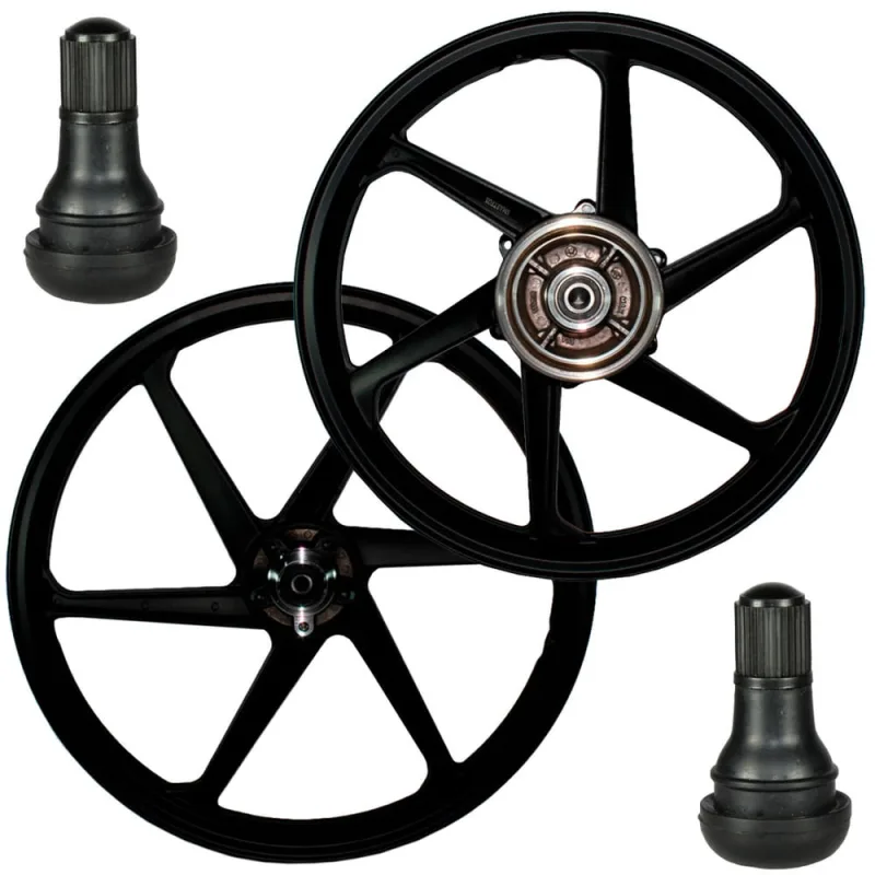 Par de rodas de alumínio liga leve freio a disco NXR150 NXR160 Bros esd com rolamentos e bico - Não Disponível