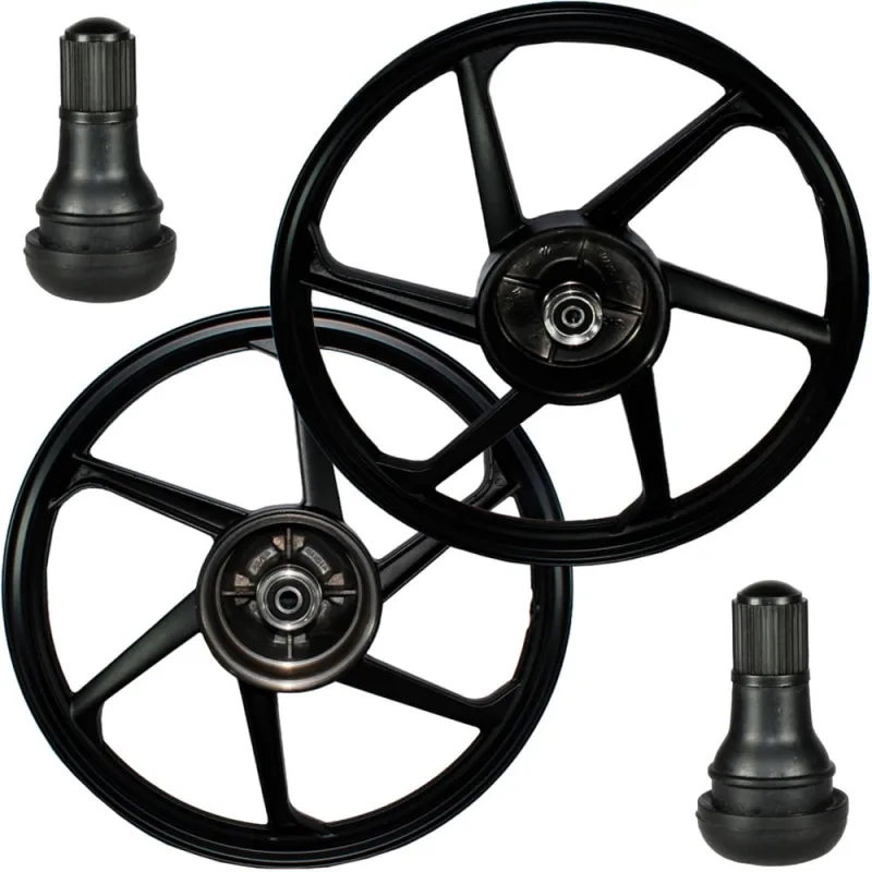 Par de rodas de alumínio liga leve freio a tambor CG125 Fan Titan ks kse 2000 a 2008 com rolamentos e bico - Não Disponível