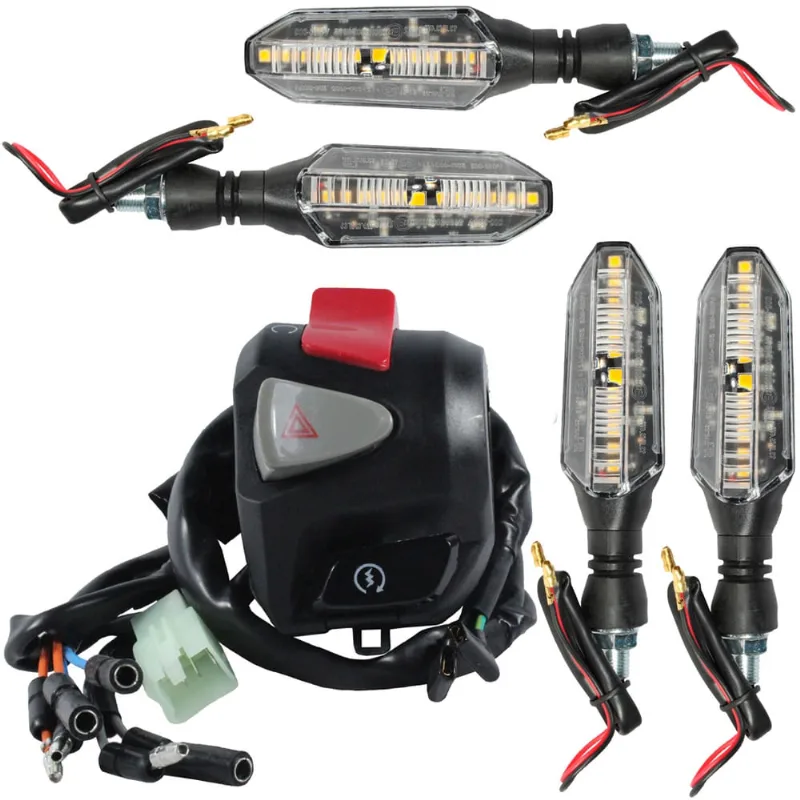 Interruptor de partida botão com pisca alerta XRE190 2016 a 2022 modelo CB500 com piscas led sequencial