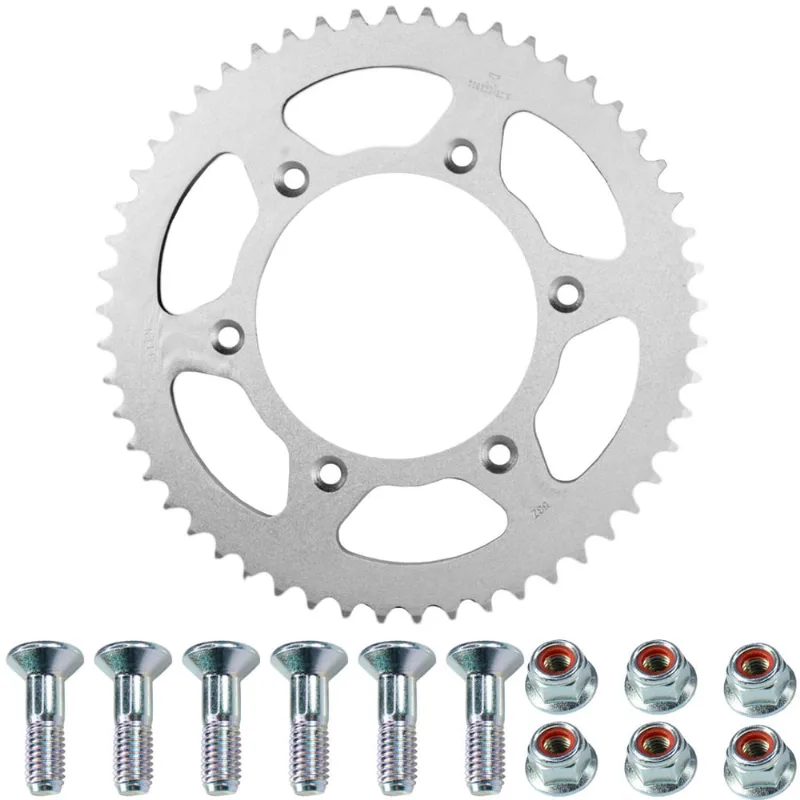 Coroa transmissão CRF150 CRF230 CRF250 CRF450 NXR125 NXR150 NXR160 Bros XRE190 53 dentes competição com prisioneiros