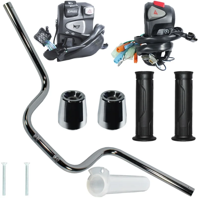 Guidão guidom CG150 CG160 Fan Titan Cargo Start 14/ com kit pisca alerta lampejador e peso guidão manopla