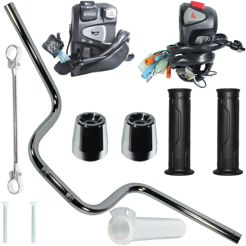 Guidão guidom CG150 CG160 Fan Titan Cargo Start 14/ com kit pisca alerta lampejador e peso guidão manopla barrinha