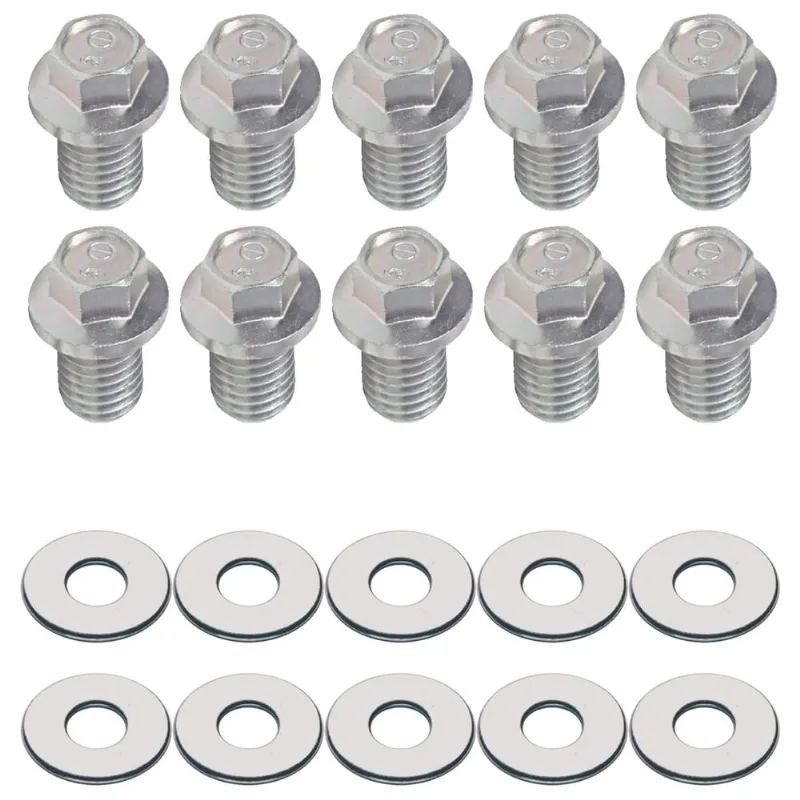 Kit 10 bujão cárter óleo CG125 CG150 CG160 YBR125 CRF250F Bros ML125 RD135 todos os modelos com arruela de alumínio