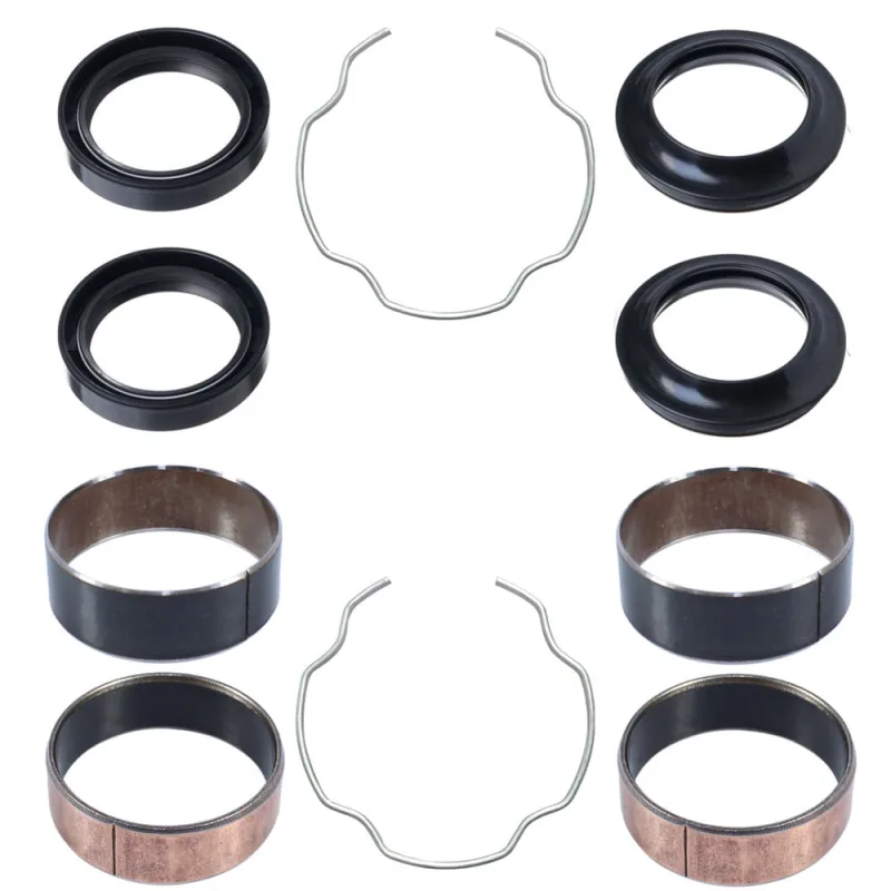 Kit bucha interna externa atrito deslizante do garfo bengala NX400 Falcon bronzina com trava retentor e guarda pó - Não Disponível - Automotivo