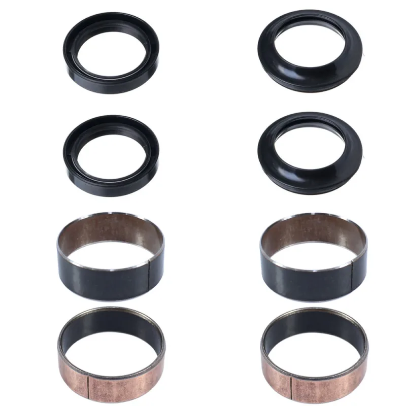 Kit bucha interna externa atrito deslizante do garfo bengala XTZ125 NX150 NX200 bronzina com retentor e guarda pó - Não Disponível - Automotivo