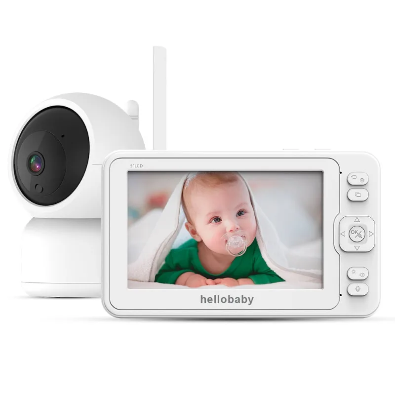 Babá Eletrônica HelloBaby Tela 5 pol Câmera Sem Fio 2.4Ghz