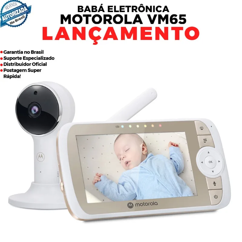Câmera Babá Eletrônica Motorola Vm65 Connect Tela 5 Pol. 2.4ghz