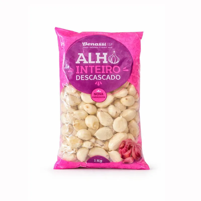 Alho Descascado Benassi Pct 1kg Nac