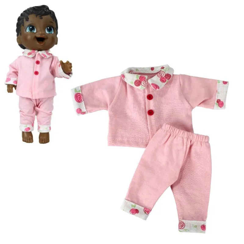 Roupa Boneca Para Baby Alive - Pijama Rosas - Casinha 4