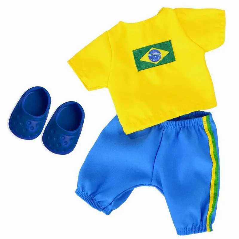 Kit Roupa Boneca Baby Alive - Torcedor Brasil Boy Casinha 4 - Casinha 4