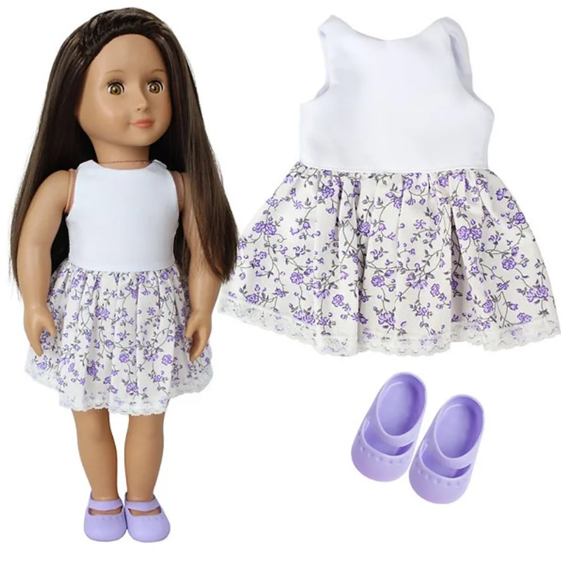 KIT ROUPA BONECA OUR GENERATION - VESTIDO VIOLETAS - CASINHA 4 - Casinha 4
