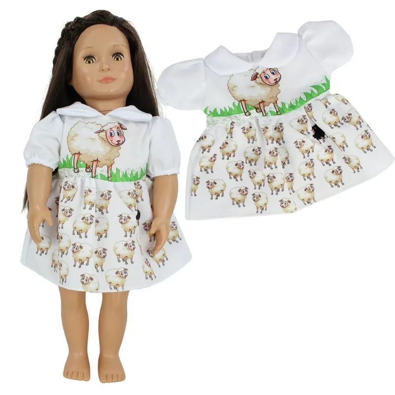 ROUPA BONECA OUR GENERATION - VESTIDO OVELHINHA - CASINHA 4 - Casinha 4