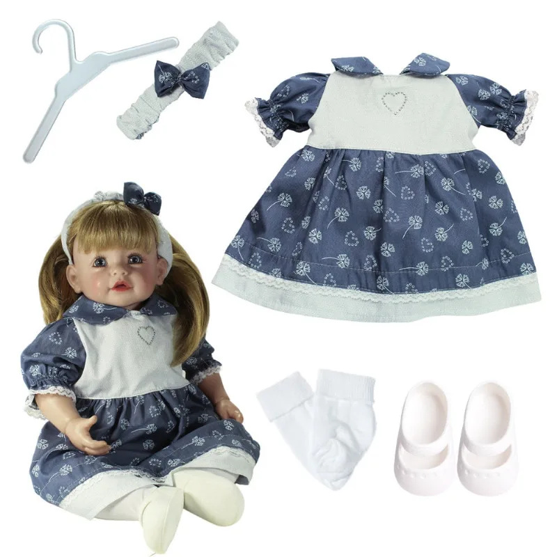 KIT ROUPA BONECA PARA REBORN 46/56CM - 5 ITENS - VESTIDO FLOR DENTE DE LEÃO - CASINHA 4 - Casinha 4
