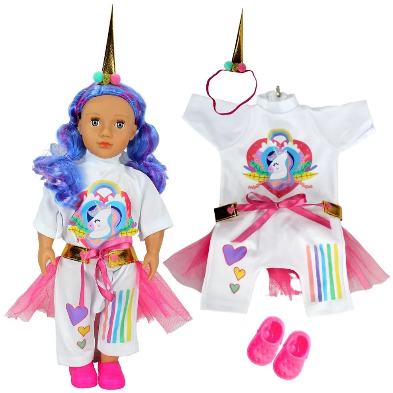 KIT ROUPA BONECA PARA OUR GENERATION E REBORN - FANTASIA UNICÓRNIO - CASINHA 4
