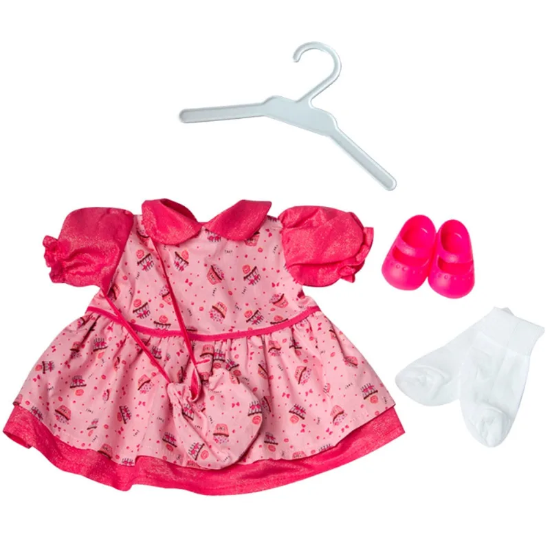 KIT ROUPA BONECA PARA REBORN 46/56CM - 5 ITENS - VESTIDO CUPCAKE - CASINHA 4 - Casinha 4