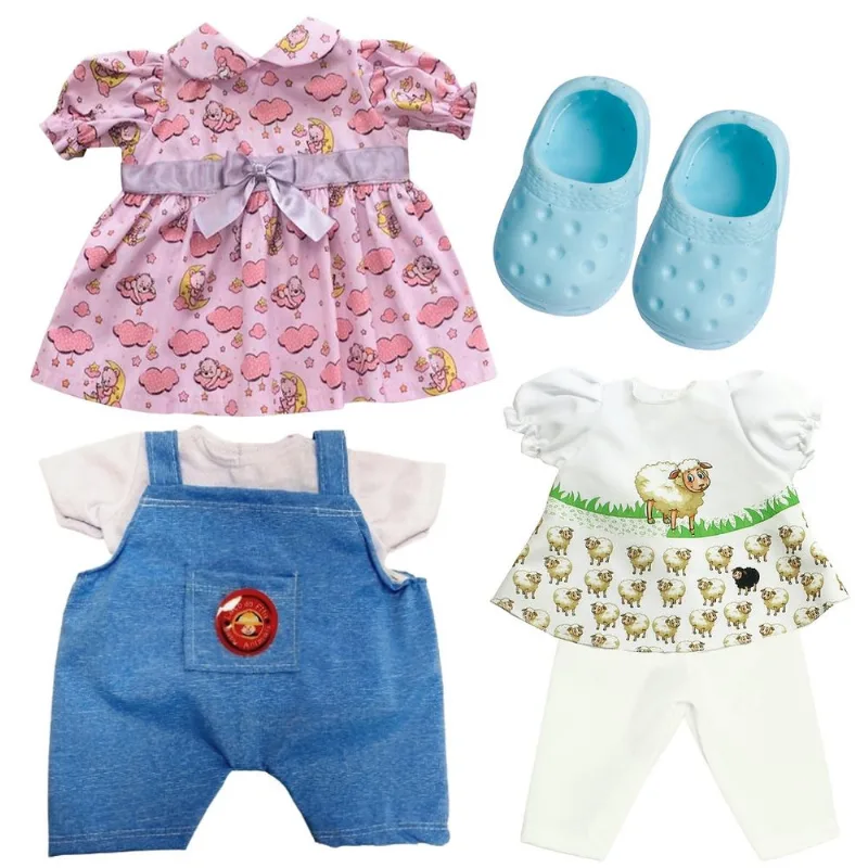 KIT ROUPA BONECA PARA OUR GENERATION E REBORN 36/46CM - 6 PEÇAS - CASINHA 4 - Casinha 4