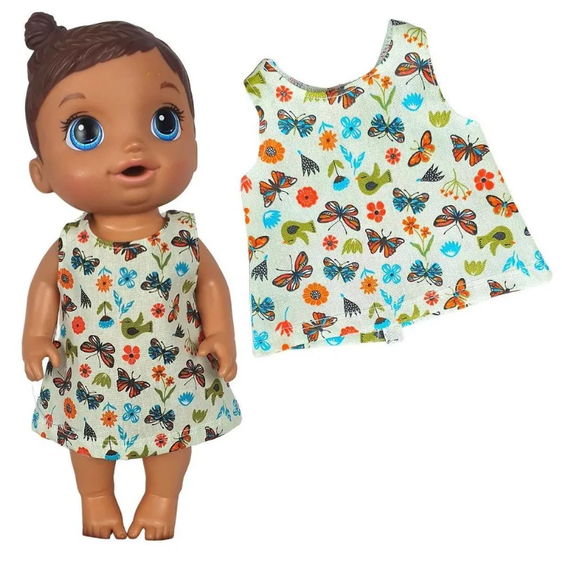 Roupa Boneca Para Baby Alive - Vestido Borboletas - Casinha 4 - Casinha 4
