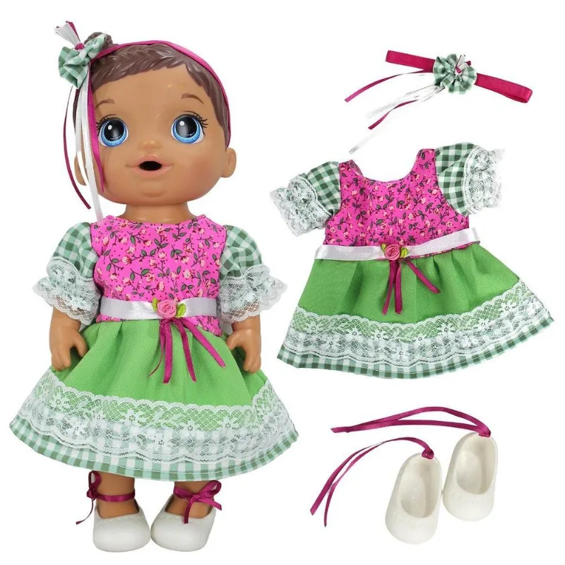 Kit Roupa Boneca Para Baby Alive - Festa Junina - Casinha 4 - Casinha 4