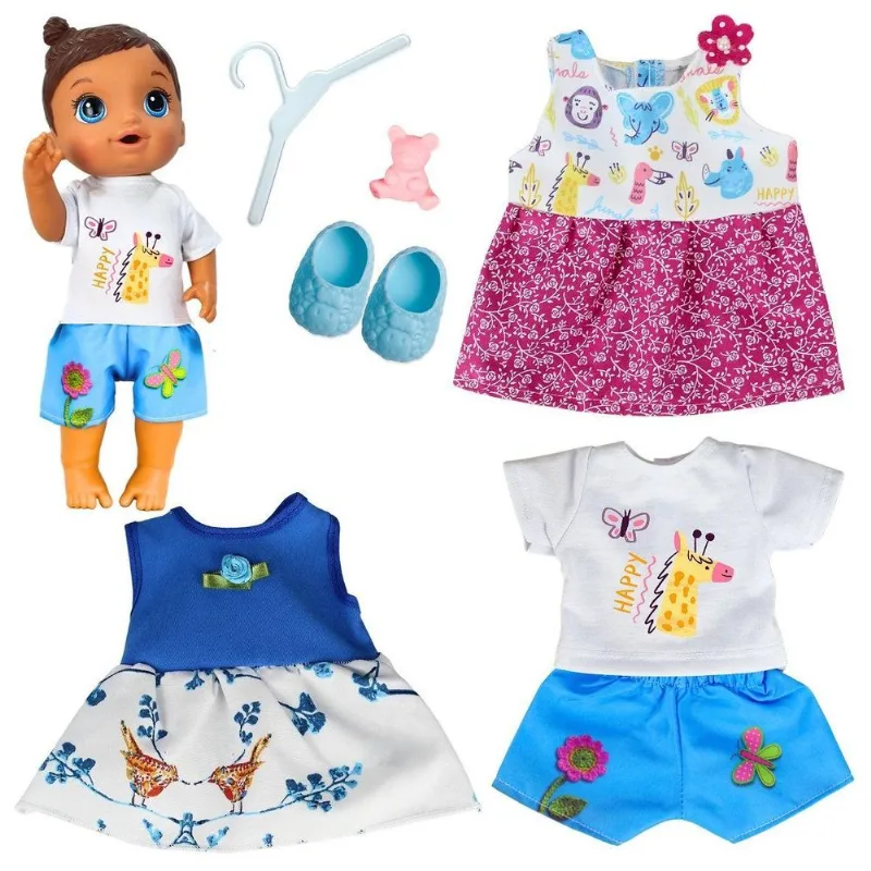 Kit Roupa Boneca Para Baby Alive 7 Peças - Passeio No Zoo
