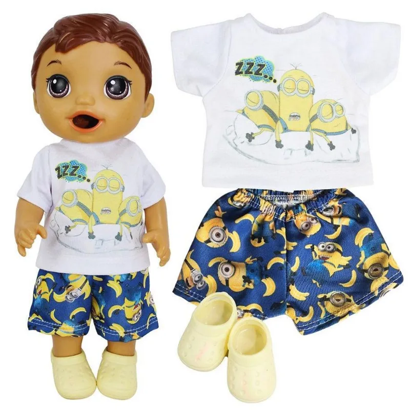 Kit Roupa Boneca Baby Alive Conjunto Pijama Babá Banana - Casinha 4