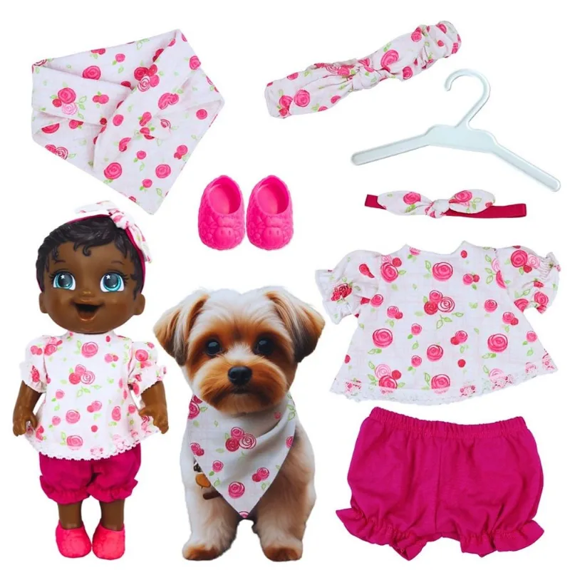 Kit roupa boneca para baby alive 7 pçs criança boneca pet rs - Casinha 4
